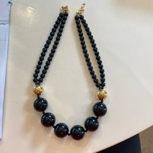 Monet‎ Black and Gold Necklace